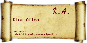 Kiss Alina névjegykártya