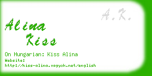 alina kiss business card